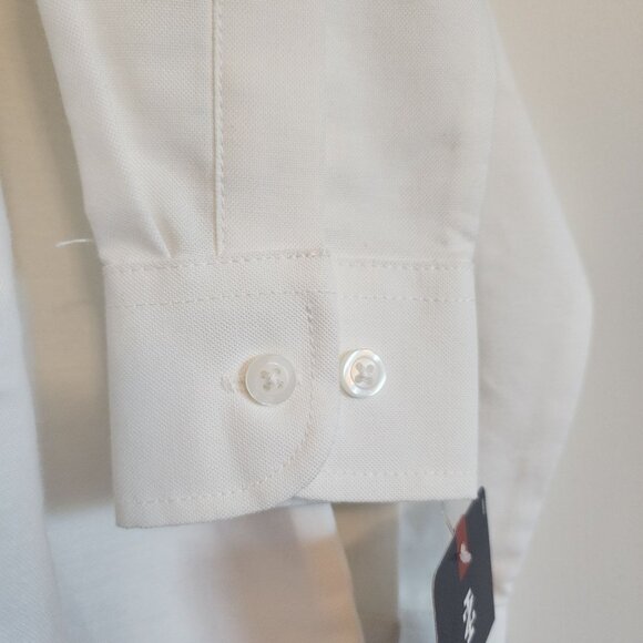 Izod White Boys Button-Up Dress Shirts Regular Fit Sizes 5 & 6 55% Cotton 45% Po - Picture 14 of 14